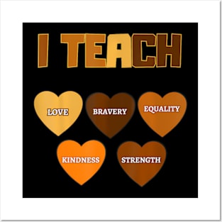 I Teach Black History Month Melanin Afro African Teacher Posters and Art